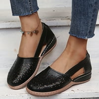Ženski klizanje na loaferima Kožne niske pete Izdubljene mule cipele za hodanje Sandale Oxfords Mekane