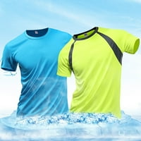 Muškarci prozračne majice Brzo suho atletska vilica Cool Trčanje teretane Sportski vrhovi Fluorescentni