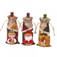 Božićna boca za vino, ručno rađena boca vina vino držač za vino torbe za vreće Santa Claus Snowman Elk