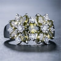 Upleteni rastezljivi Clear Crystal Rhinestones Modni prsten