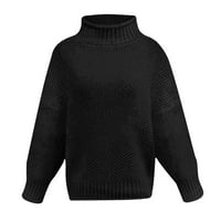 Prevelizirani turtleneck džemper žene zimske tople modne čvrste boje Pleteni pulover na vrhu pukotine