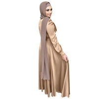 Puawkoer ženske ležerne ručice ručice Abaya arapska kaftna haljina vjetrootrna duga elegantna haljina ženske vrhove 2xl kaki