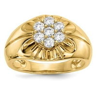 14k žuto zlatni dijamantski muški prsten
