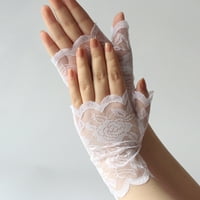 Lolmot Ženske kratke rukavice bez čipke, floralne mladenkene rukavice ručne ručne ručne ručne ručne ručne večeri vjenčani čaj ad pribor za kostim