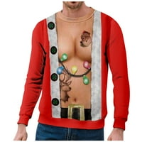 Tking modni muški košulje božićne komore 3D ispis dugih rukava Kreativni par jesenski zimski okrugli partni košulje za muškarce