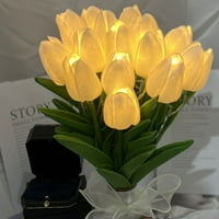 Živjeli US Tulips Umjetno cvijeće sa LED svjetlom, pravi dodir lažni buket za kućni dekor, stomaci,