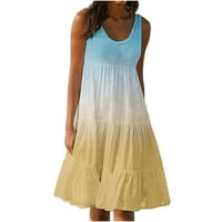 Ženske plaže sandress modne gradijentne ruffles mini haljina ljetna haljina za odmor bez rukava bez