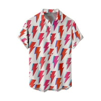 Clearsance Kunpeng Ljetni Havaji Nova muška košulja za tiskanu džep xxxl Pink