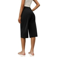 Clearsance Cargo Hlače Žene Crtanje labavih ležerne hlače Yoga široka noga crna xxl