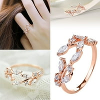 Prstenovi za ženske listove prstenova, otvoreni prstenovi, zabogavi prstenovi, podesivi prstenovi, srebrni list prsten