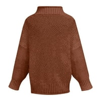 Meichang ženske turtleneck džempere jeseni prevelirani dugi pulover s dugim batetom pulover pletene