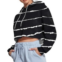GDFUN ženska pulover s kapuljačom s kapuljačom tiskana s dugim rukavima kratka modna dukserica - duksevi