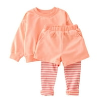 Mjesec Dječja odjeća Toddler Kids Baby Girls Boys Sportska habanja dukserice + prugaste hlače TrackSit