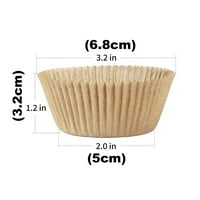 Cupcake linijske obloge - Omotači standardne veličine za upotrebu za tave ili nosač ili na postolju - čaše za pečenje papira - prirodne