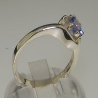 Britanci izrađeni sterling srebrni prirodni prsten za angažovanje žena - Veličine - Veličina 10,25