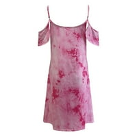 Ležerne haljine za žene Preppy Style Halter bez rukava otisnute poslovne haljine XL Pink