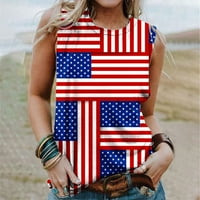 Ženska zvijezda i prugasta američka zastava zastava Dan nezavisnosti rezervoar za uklanjanje bluza za