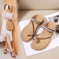 Sandale o klirensu, ljetne sandale Ljetne sandale za žene ravne klizanje na sandale Kristalne rimske