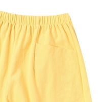 Hlače za ženske pamučne kratke hlače Žene povremene velike veličine ispisane karirane hlače Svestrane