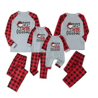 Uhdy božićna porodična pidžama Podudarni set Xmas Holiday PJS za parove i djecu Sleep odjeća Crvena