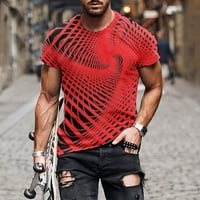 Nove modne košulje za muškarce plus veličine 3D iluzija Digitalni tisak kratkih rukava Crewneck T-majice