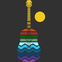 Geometrijska kiša priroda gitara dječaka Crna grafički tee - Dizajn od strane ljudi l