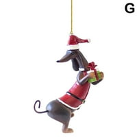 Božićni jazavčar ornament za pse Xmas Drvo viseći privjesak za kućni dekorat G H7D7