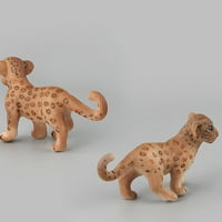 Temacd Simulacija divljih životnih životinja Leopard Porodični model Desktop Ornament Kids igračka