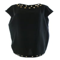 Nova ženska haljina za rukav kapu sa 2537- Calvin Klein sa hardverskim detaljima, crna, 134 dolara