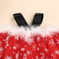 Seyurigaoka Baby Girging Christmas Hatch haljina bez rukava plišana vrata Snowflake party midi