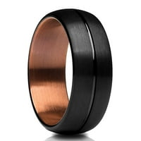 Espresso vjenčani prsten, crni volfram prsten, volfram karbidni prsten, zaručni prsten, jedinstveni
