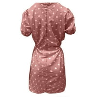 Ljetne haljine za žene V-izrez casual print casual haljina ružičasta l