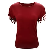 Košulje za žene Modni labavi kašike rukava višebojni shor rukavice s rukavima crveni xxxxxl