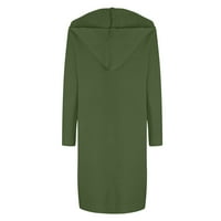 Ženska moda plus veličina Ženski modni gornji kardigan džep srednji i dugoročna odjeća dugi rukav kaput vojska zelena