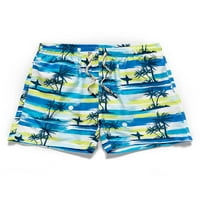 Glookwis Men Crtaving Ljetne kratke hlače Klasične fit plažne kratke hlače Havajski saloni Drće cvjetni