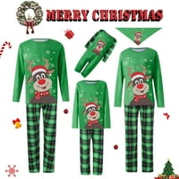 Porodica podudaranje božićne pidžame setovi za rezanje tiska za jelena pletene hlače xmas odmor za spavanje