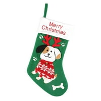 Heiheiup torba snječni dekor sa skladištenjem doggy božićnih poklona čarape Catty Decor Početna Dodir