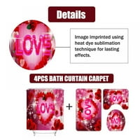 Postavite kupaonicu Baza mat + podna mat + WC mat set 3D digitalni ispis tuš kabine za valentinovo ukrašavanje