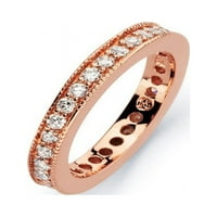 Clear Channel Set Cubic cirkonia Spuštanja vječnosti Bridalni prsten ružičasto zlato-tonsko sterling