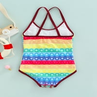 Lisenrain Kids Baby girl kupaći kostimi Šareni ispis ruffle tulle mreža za kupaće ljetne djece kaiševi