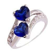 Jiyugala prstenovi za žene jedinstvene dvostruke srčane duge vječne zaručničke prstene za djevojke prsten