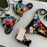 Bačenje kupaćih kupaćih habanja za žene visokog grudnih kaiševa cvjetni print bikini trokut bikini kupaći