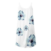 Follure Midi haljine za žene Ljeto plaža Spring Striped cvjetni ispis Slatka haljina Swing Cover Up