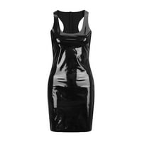 intimi za žene patentna koža za donje rublje žene suknje clubwear bežično donje rublje crno + xxl