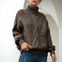 Akiihool dugim rukavima za žene Loase Fit Fit Women's Turtleneck Preveliki jeseni tunički džemper Turtleneck
