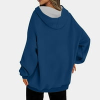 Duksevi za žene prevelike dukseve sa kapuljačom zimske ležerne s dugim rukavima košulje za pulover Comfy