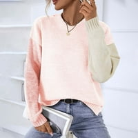 Ženski džemper modni labavi boja blokiraju dugi rukavi dugim rukavima džemperi Jumper Top