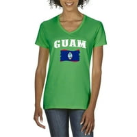 Normalno je dosadno - Ženska majica s kratkim rukavima V-izrez, do žene veličine 3xl - Guam zastava