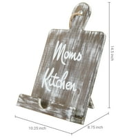 Stil ploče za rezanje drveta Držač za kuhanje sa mamom kuhinjom Vintage Text, MyGift nestrpljivi sivi recept sa užad