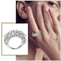 Ženski izveštaji ruži ruži dijamantni prsten, dijamantski prsten za valentinovo, ružičasti prsten, dijamant, spar-kle prsten, lagani prsten, novi kreativni prsten, može se složiti da bi nosili ženski modni set za djevojčice